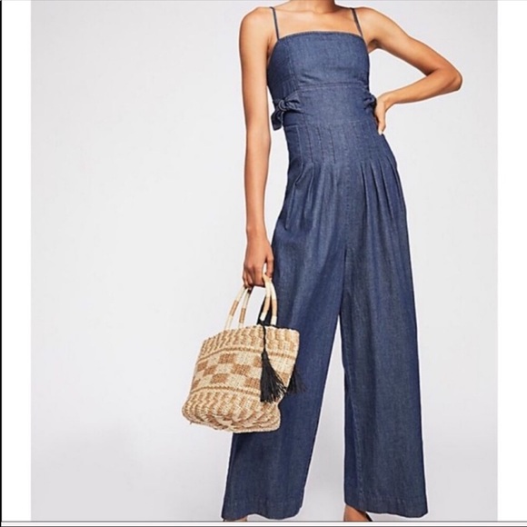 Free People Pants - NWOT Free People Brittany Chambray Jumpsuit